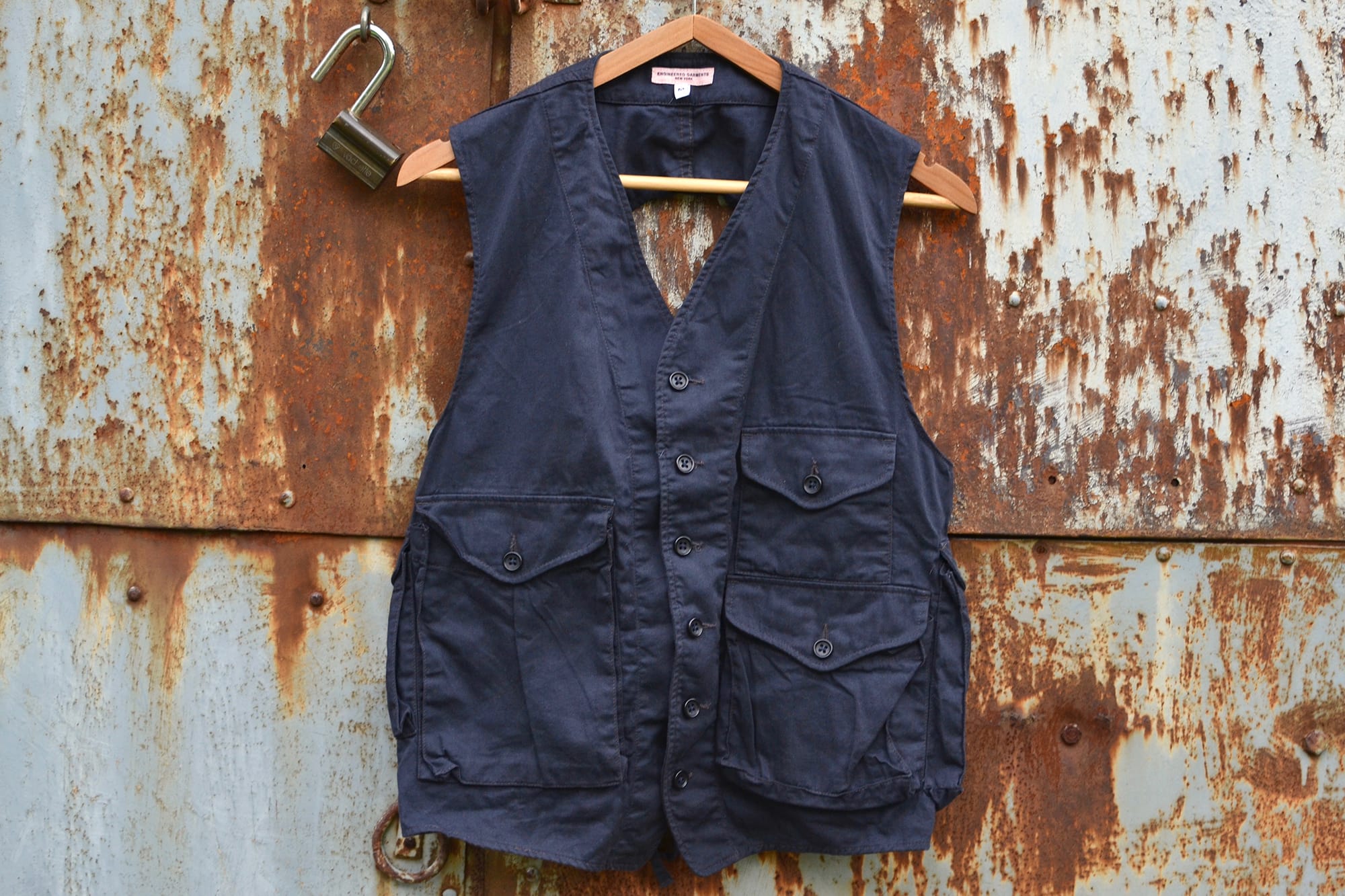 Engineered Garments laces gilet - navy color - 1