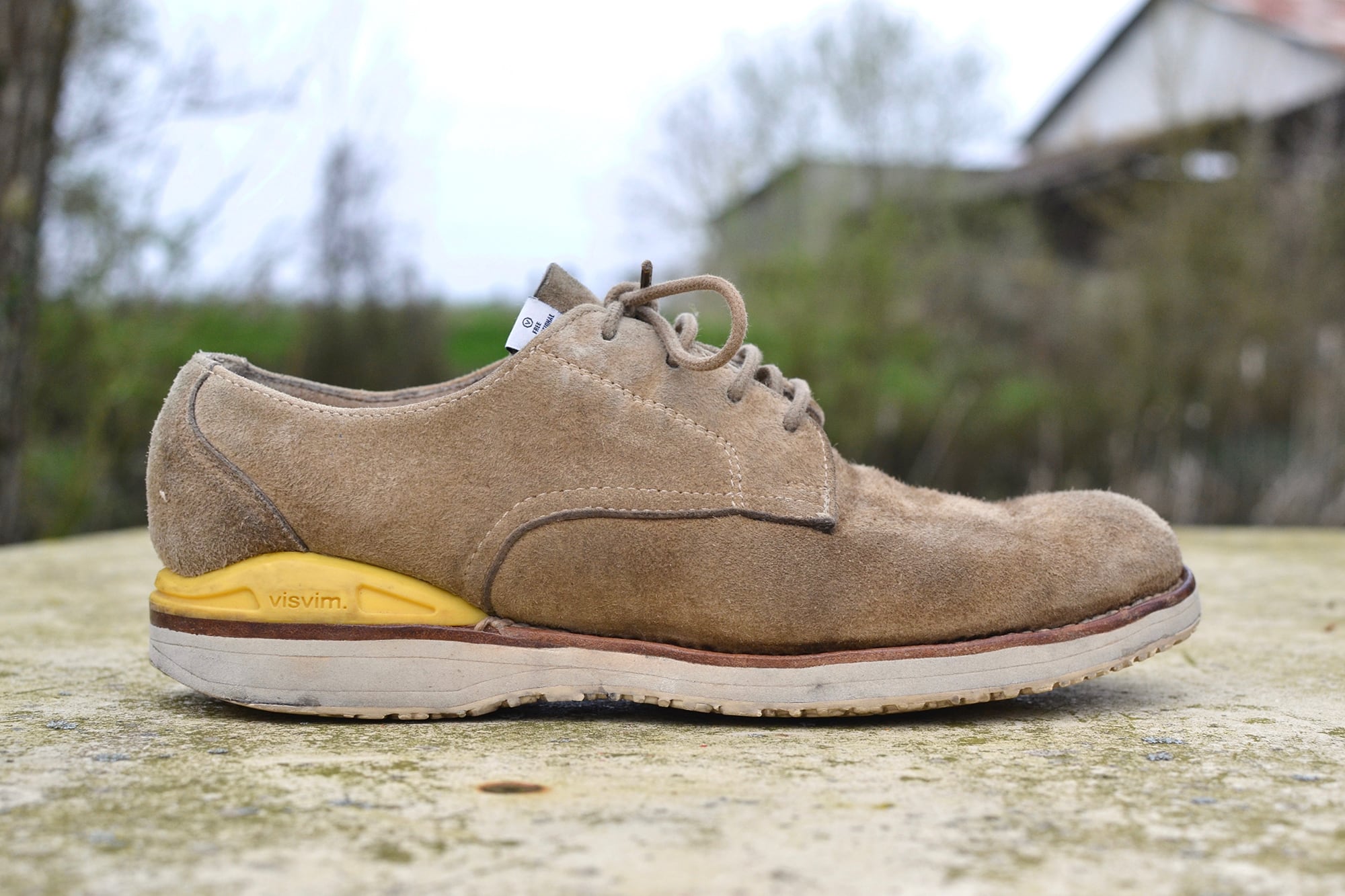Visvim virgil folk low shoes - sand suede leather - 1
