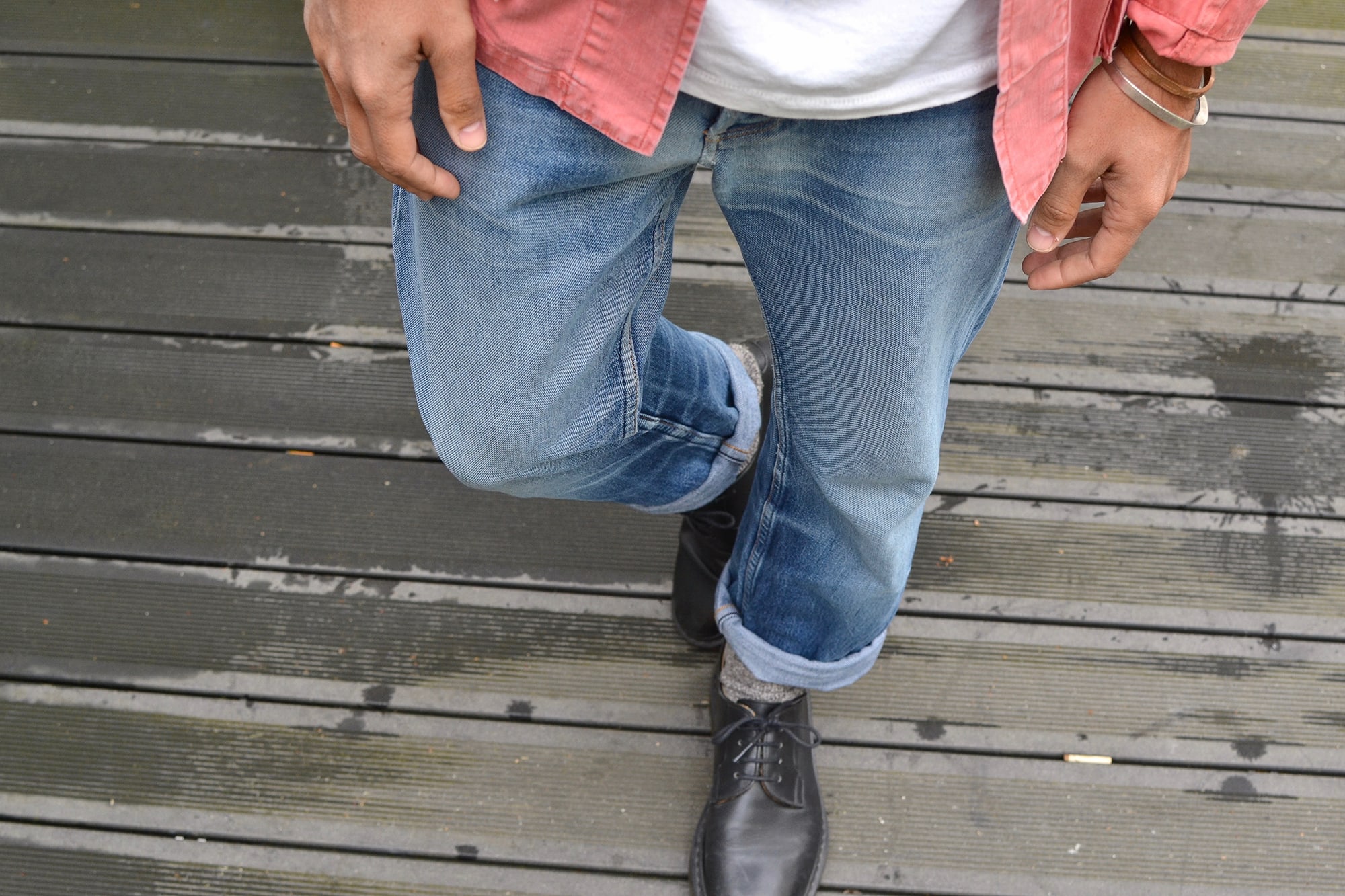 A.P.C. apc butler new standard jeans denim & dr martens like shoes