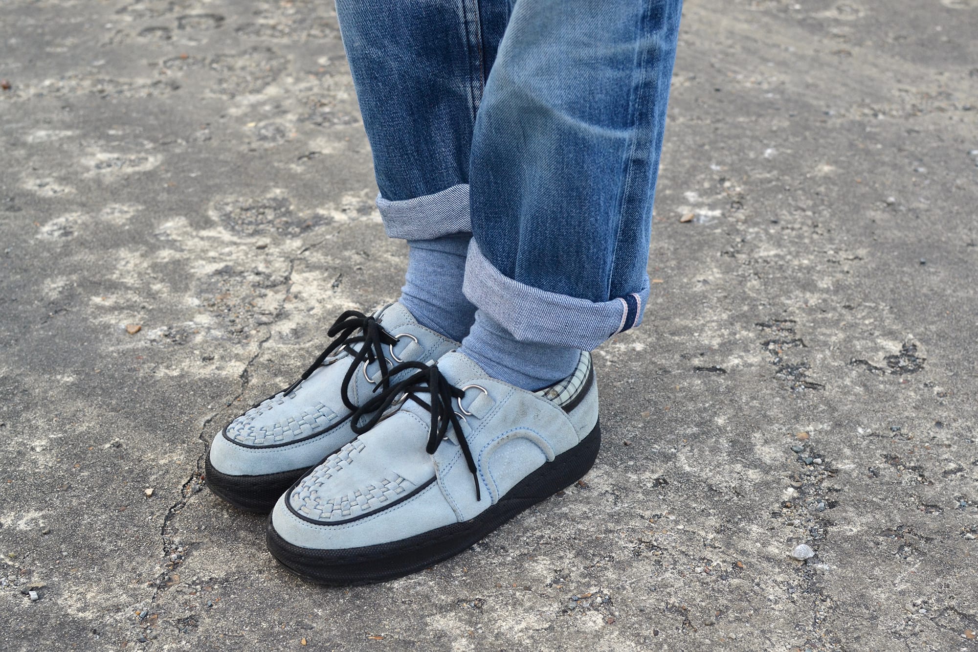 Visvim wolfe creepers and an our legacy style outfit