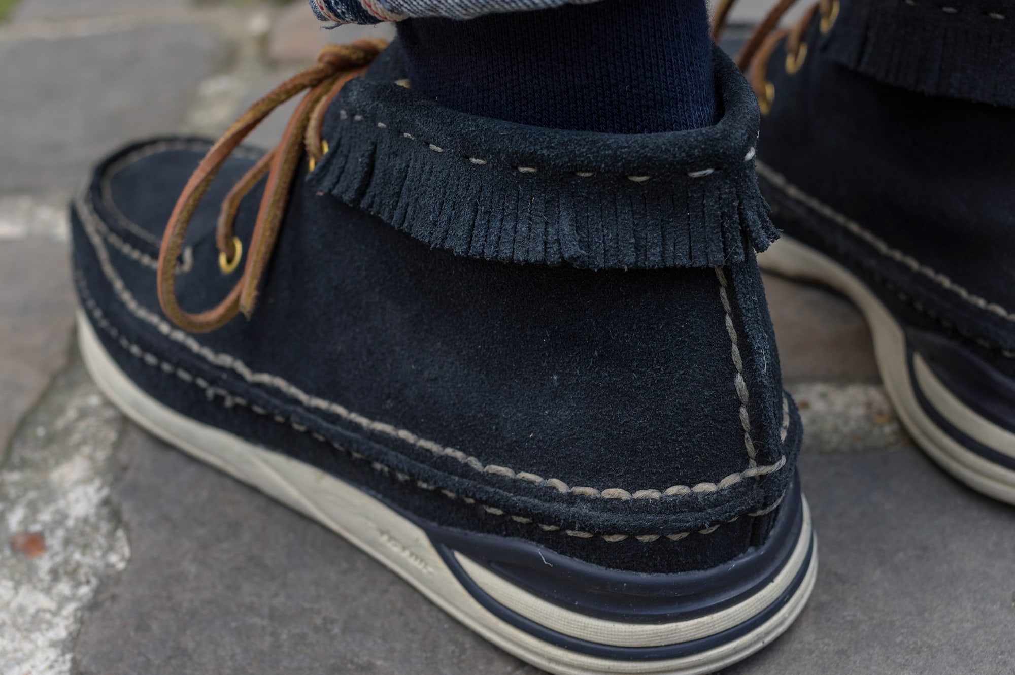 APC rescue jeans customized and tapered by Boras of borasification blog and wearing visvim voyager moc folk