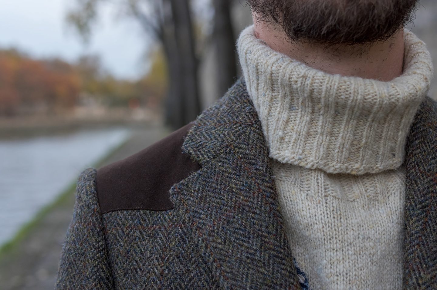 Veste Julien Scavini en harris tweed et style street heritage habillé