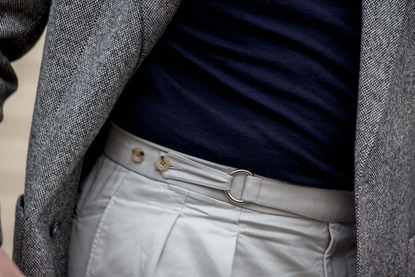 Pantalon À Taille Haute en Coton pour Homme