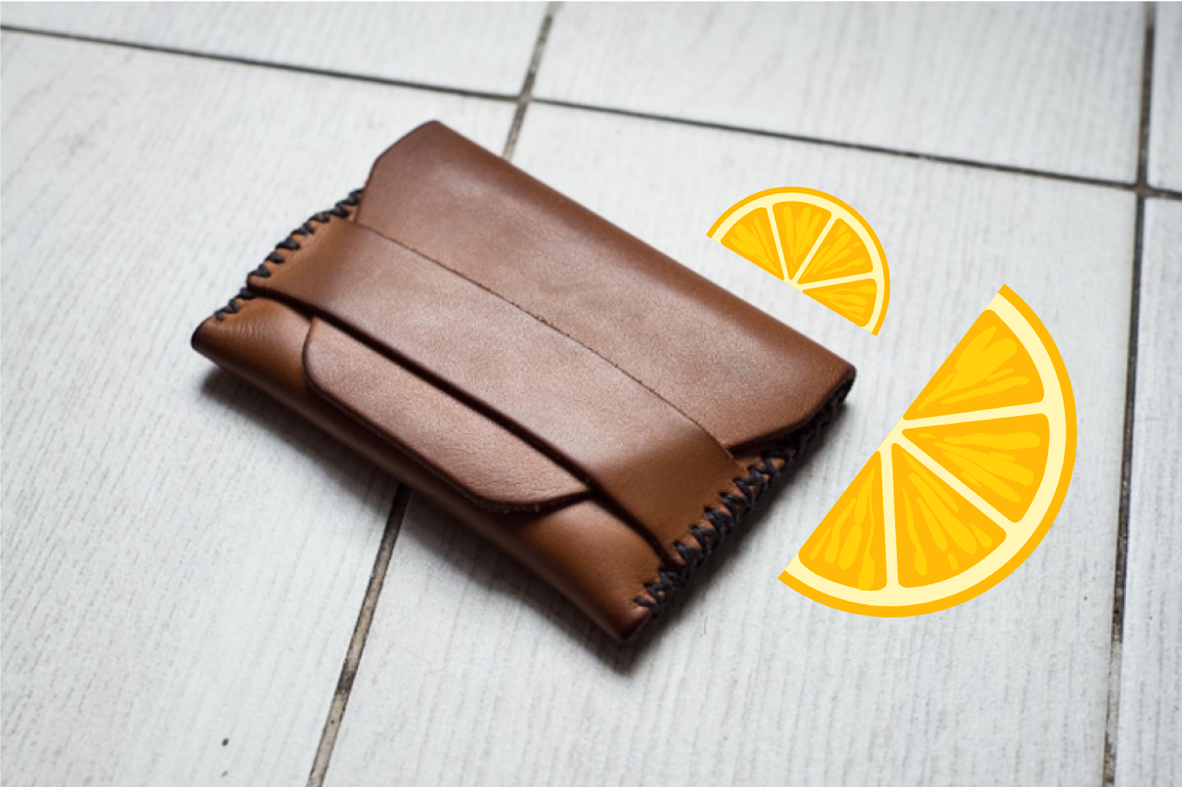 DIY Do It Yourself Porte-cartes en cuir - Recette de porte-cartes à l'orange