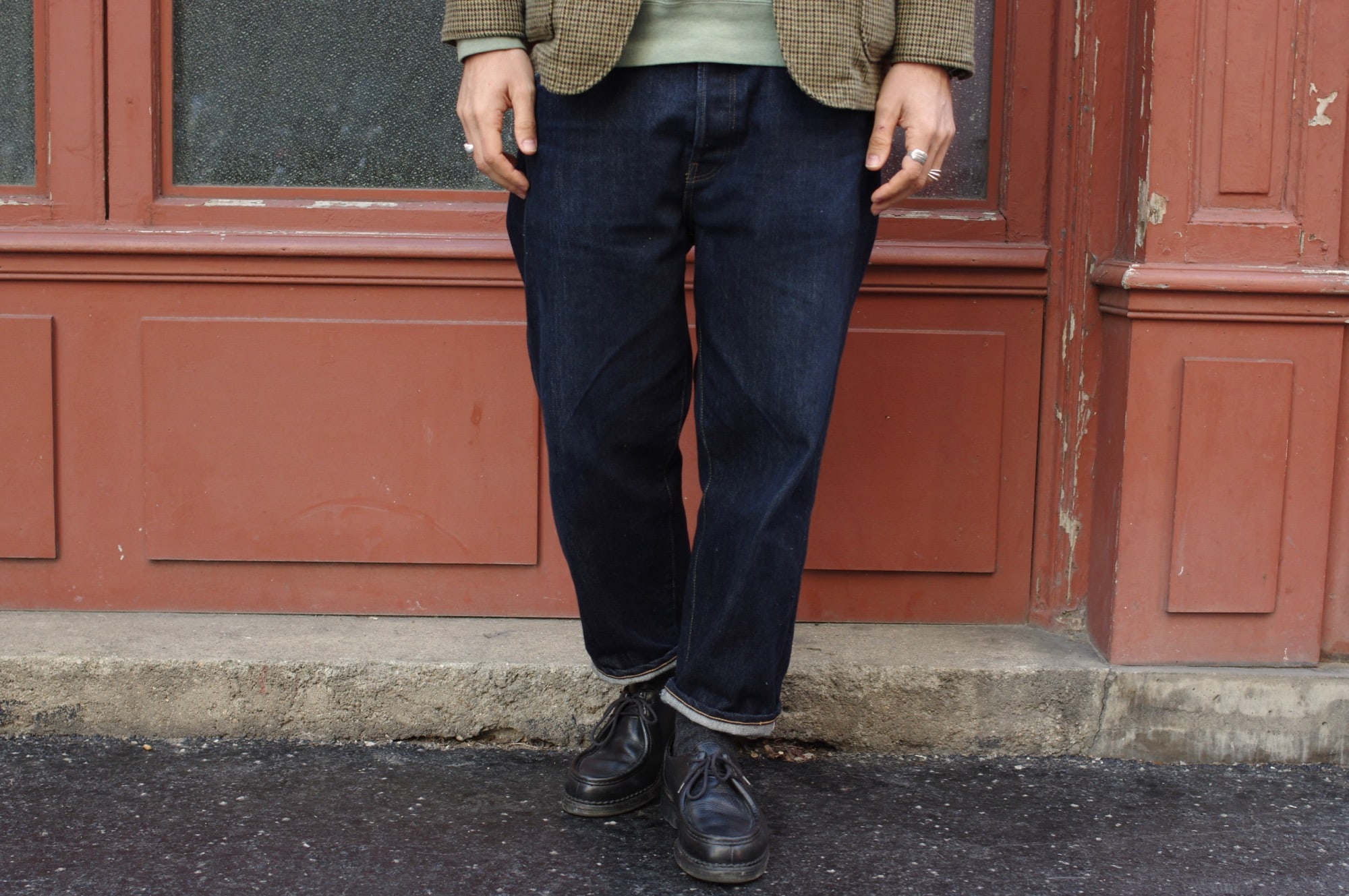 jeans wide tapered hatski denim toile brute japonaise comment porter un jean size-up