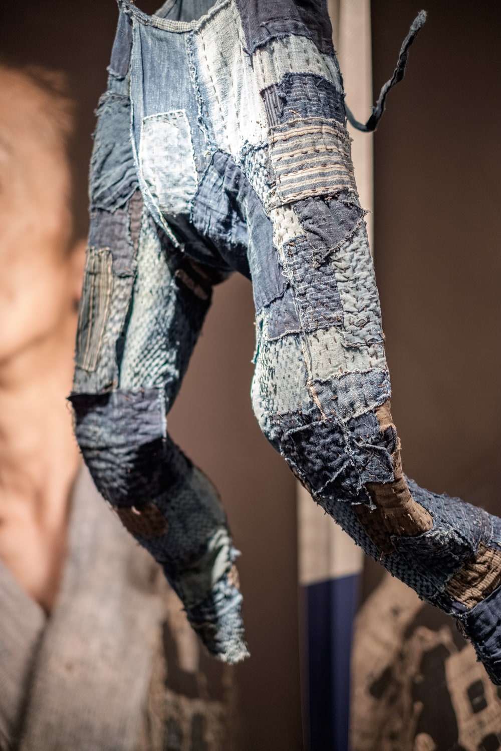 japanese farmer hakama pants boro indigo patchwork