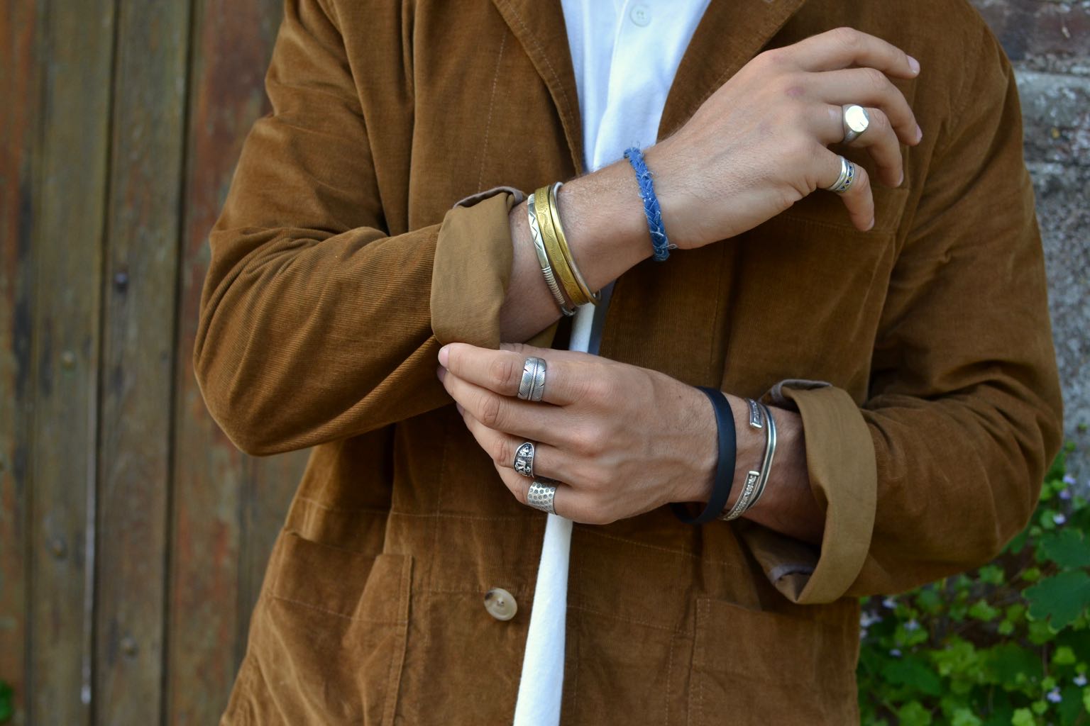 idée look avec bracelet borali style workwear homme et accessoires en tissu recyclé