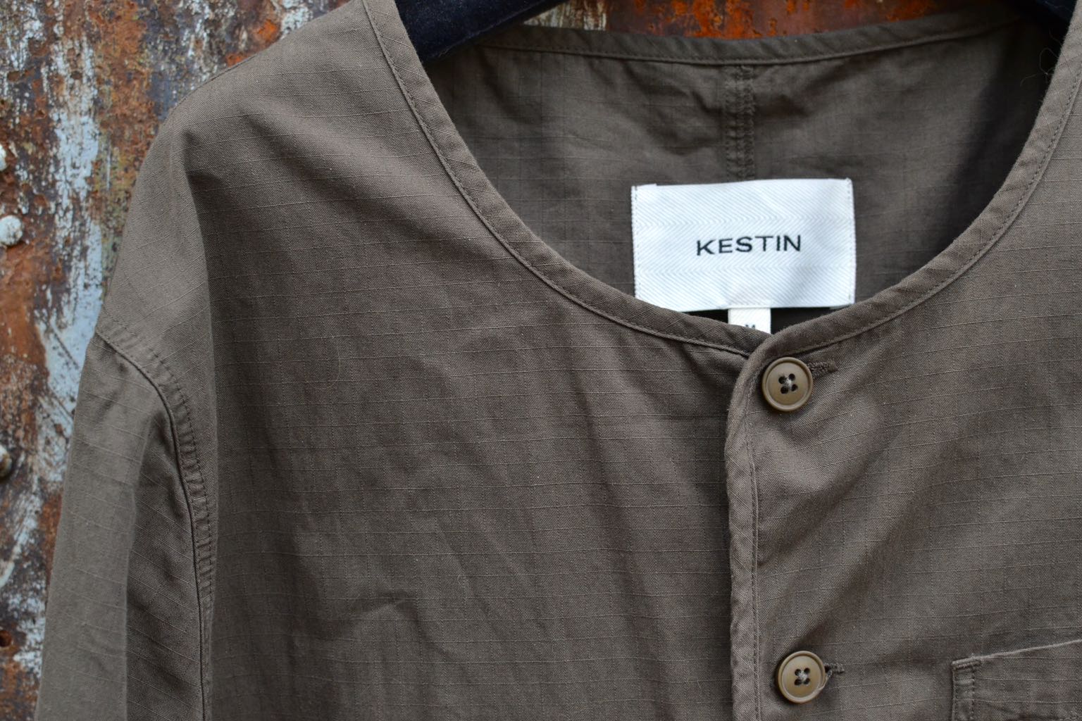 Kestin-hare-Neist overshirt in olive ripstop cotton - 1