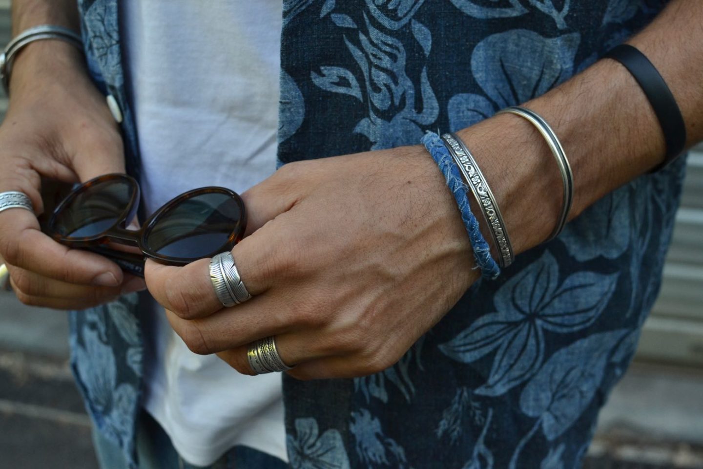 bijoux pour homme - bracelet borali en tissu recyclé et tressé à la main - made in france