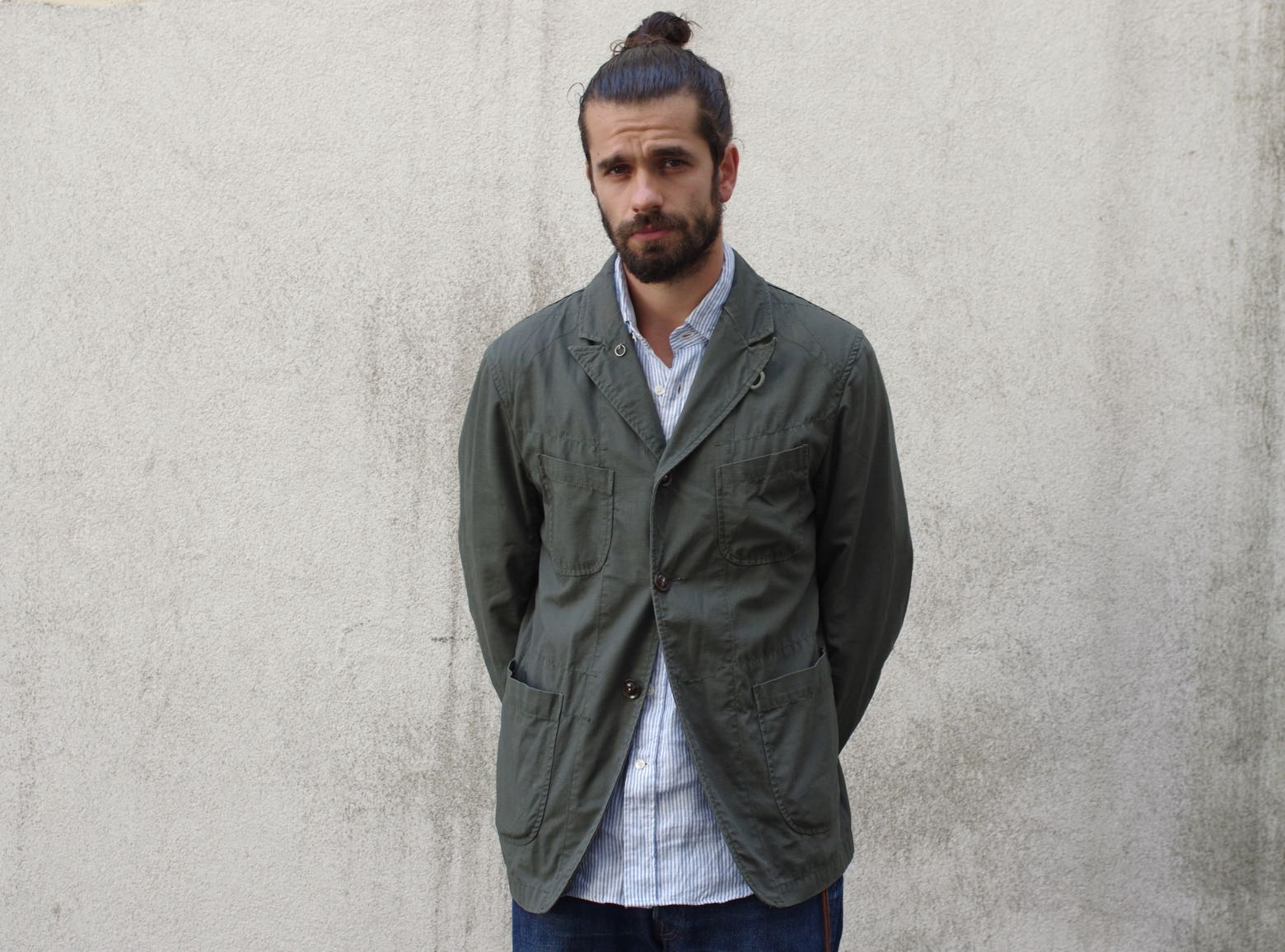 bedford jacket olive ripstop cotton engineered garments chemise en lin 45rpm