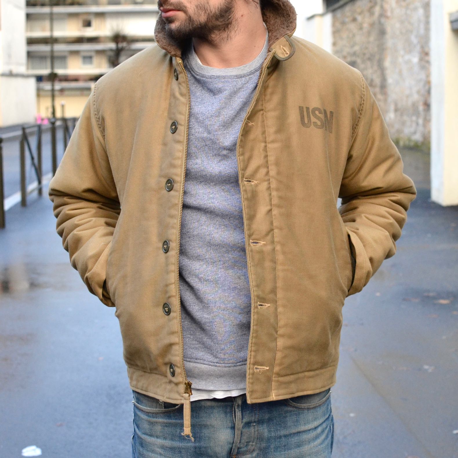 n1 deck jacket Buzz Rickson alpaga liner