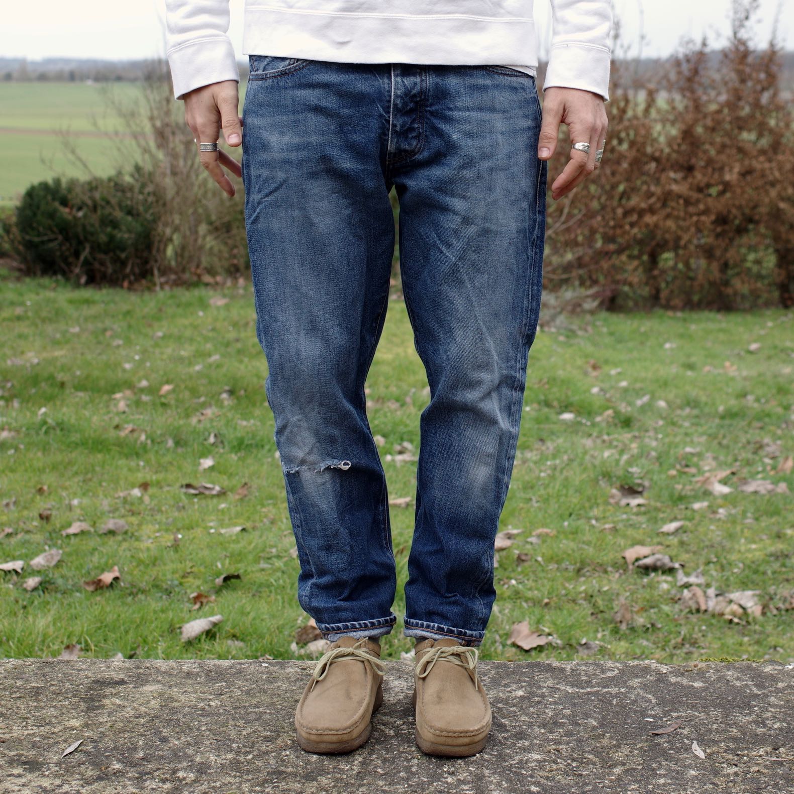 jean coupe tapered avec place aux cuisses