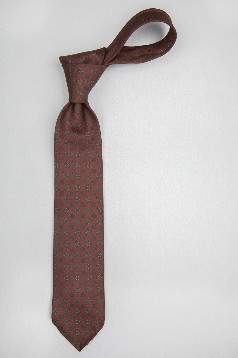 cravate dare in paris en soie couleur lie de vin à motif ottoman