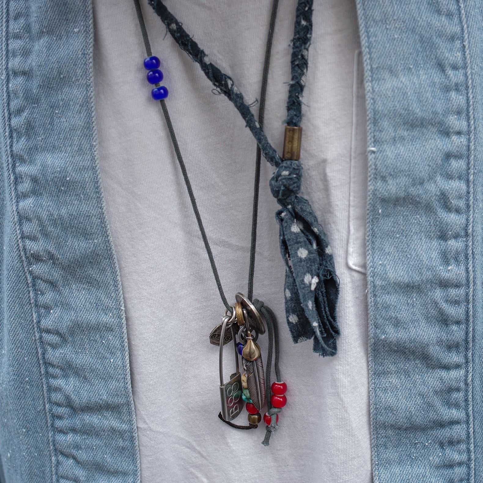 gold k18 & silver feather taddy & king necklace borali custom jewels