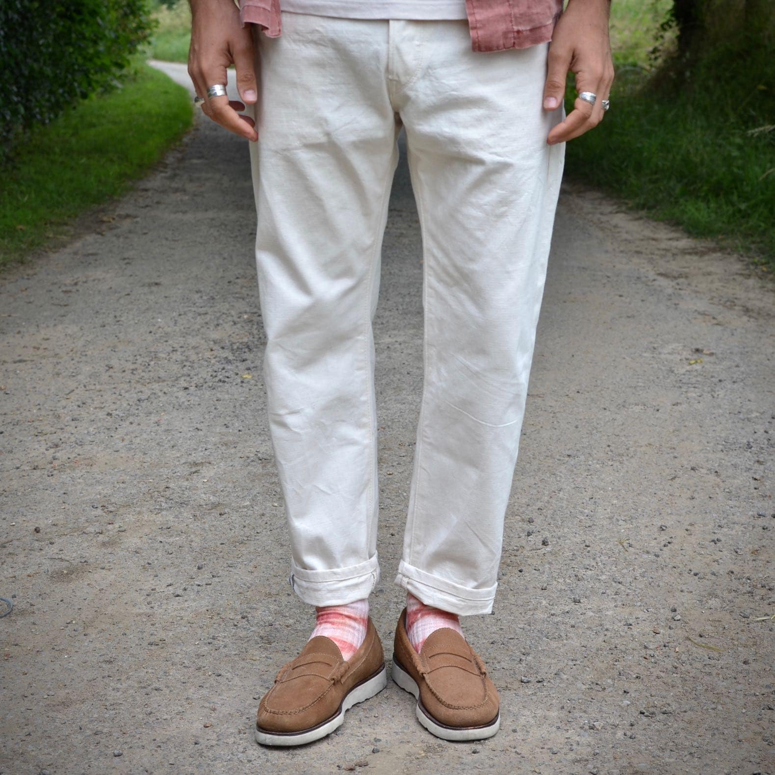 jean blanc bien coupé pour homme