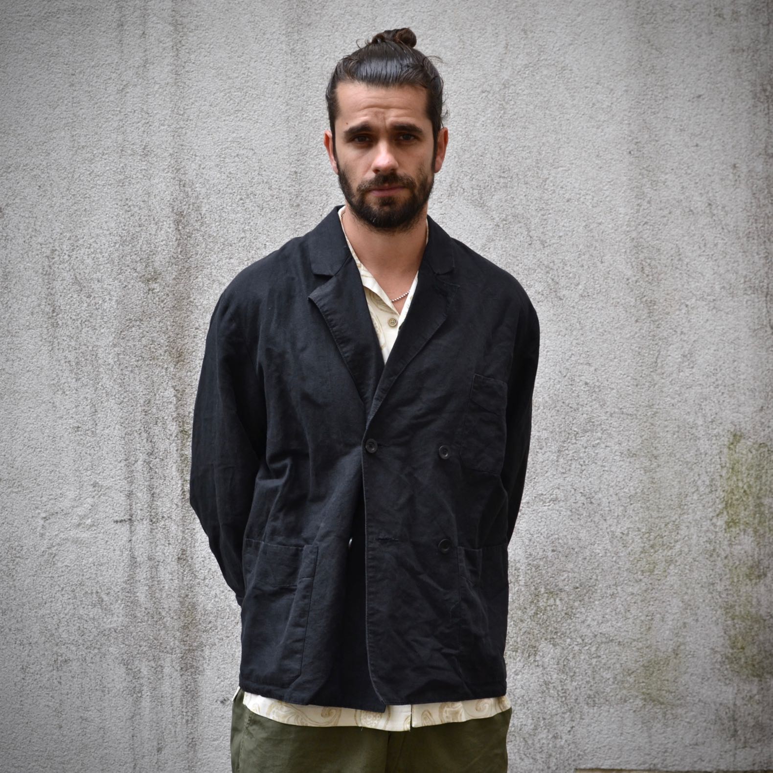 our legacy double breasted linen black blazer