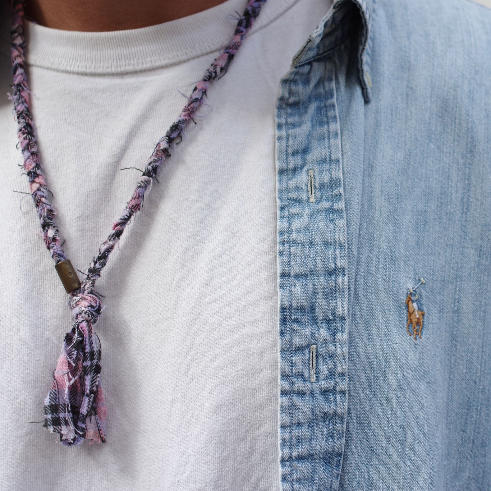 collier en tissu upcycling borali