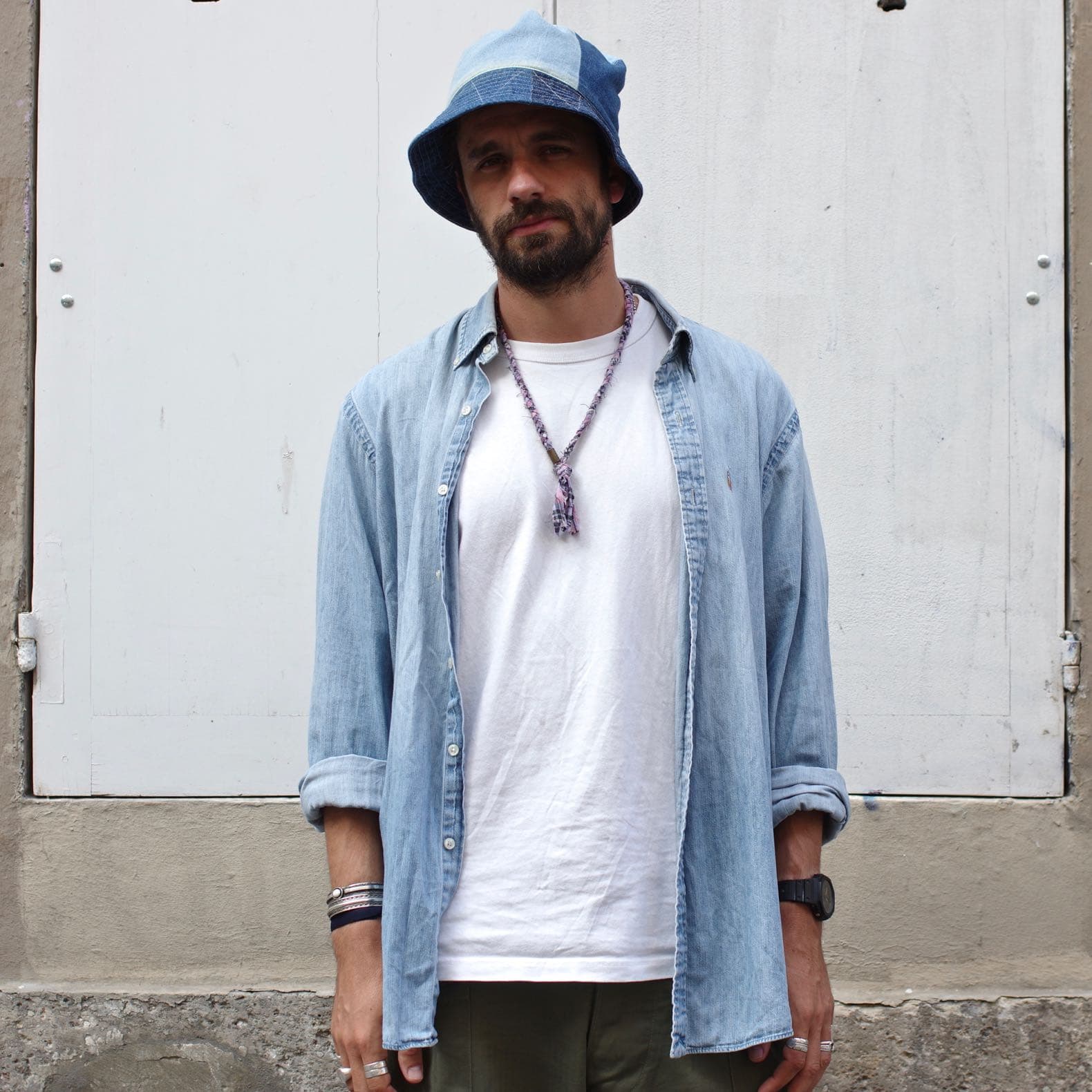 chemise en jean denim bleach ralph lauren
