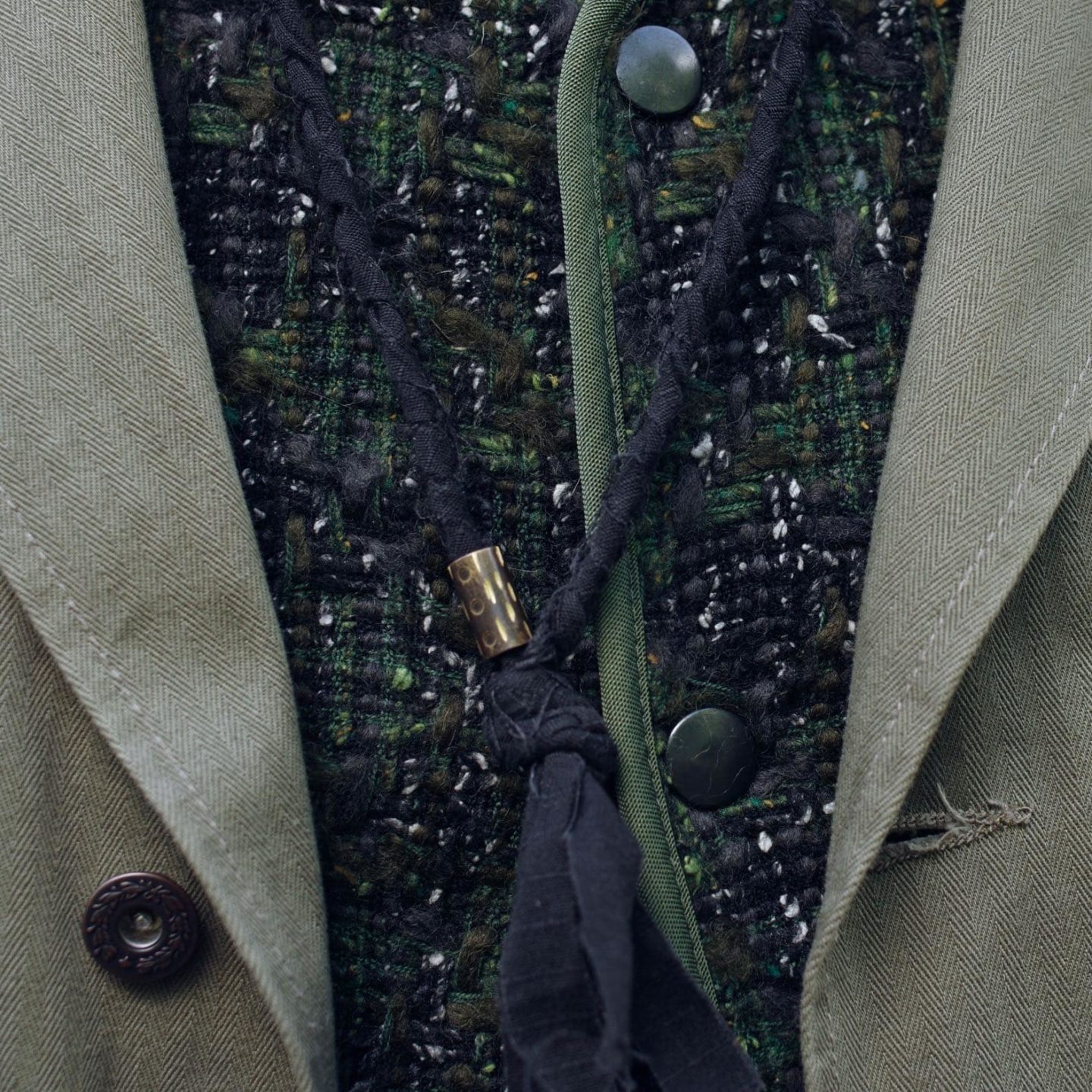 collier borali en tissu ripstop vintage tressé à l amain