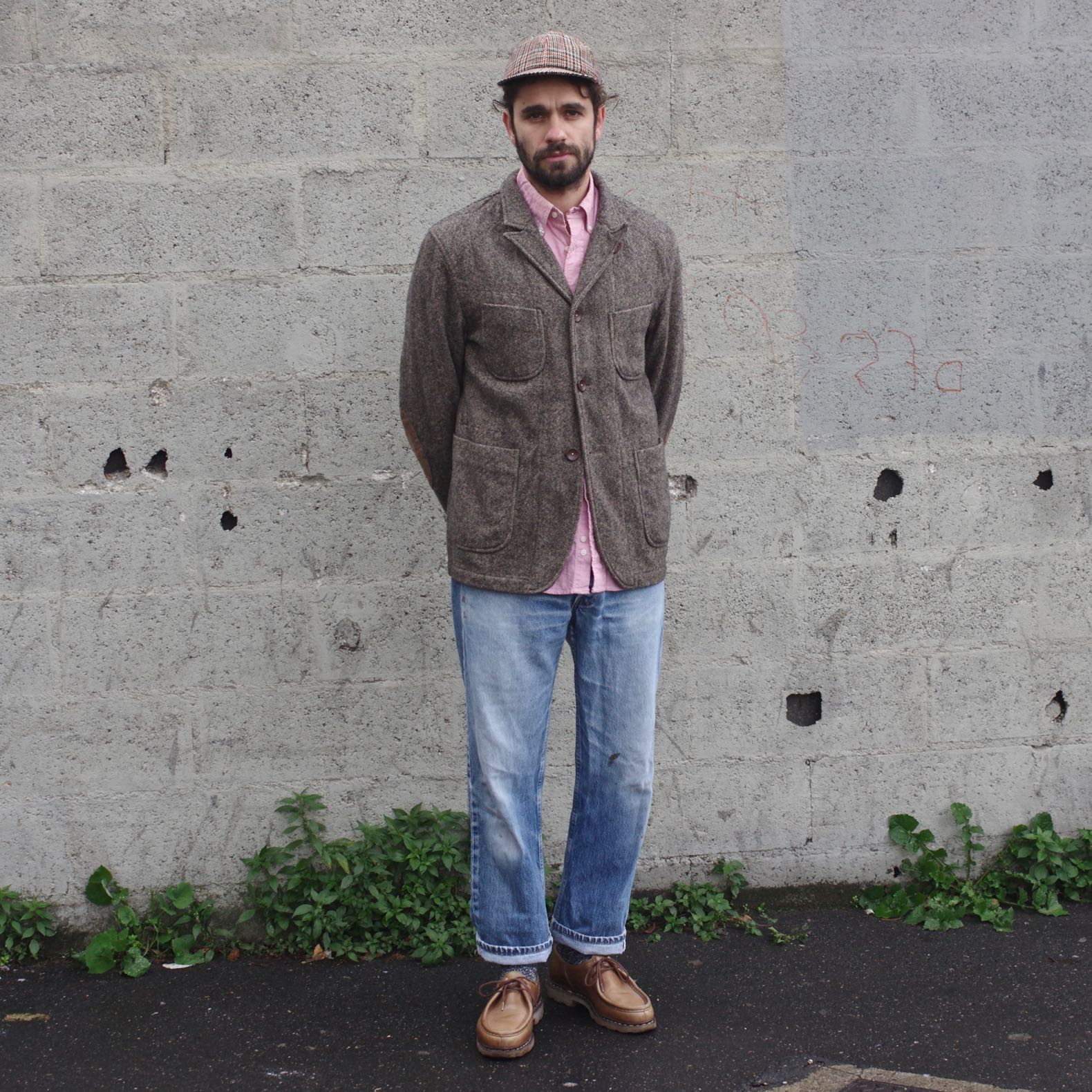 look avec chemise oxford rose gitman bros