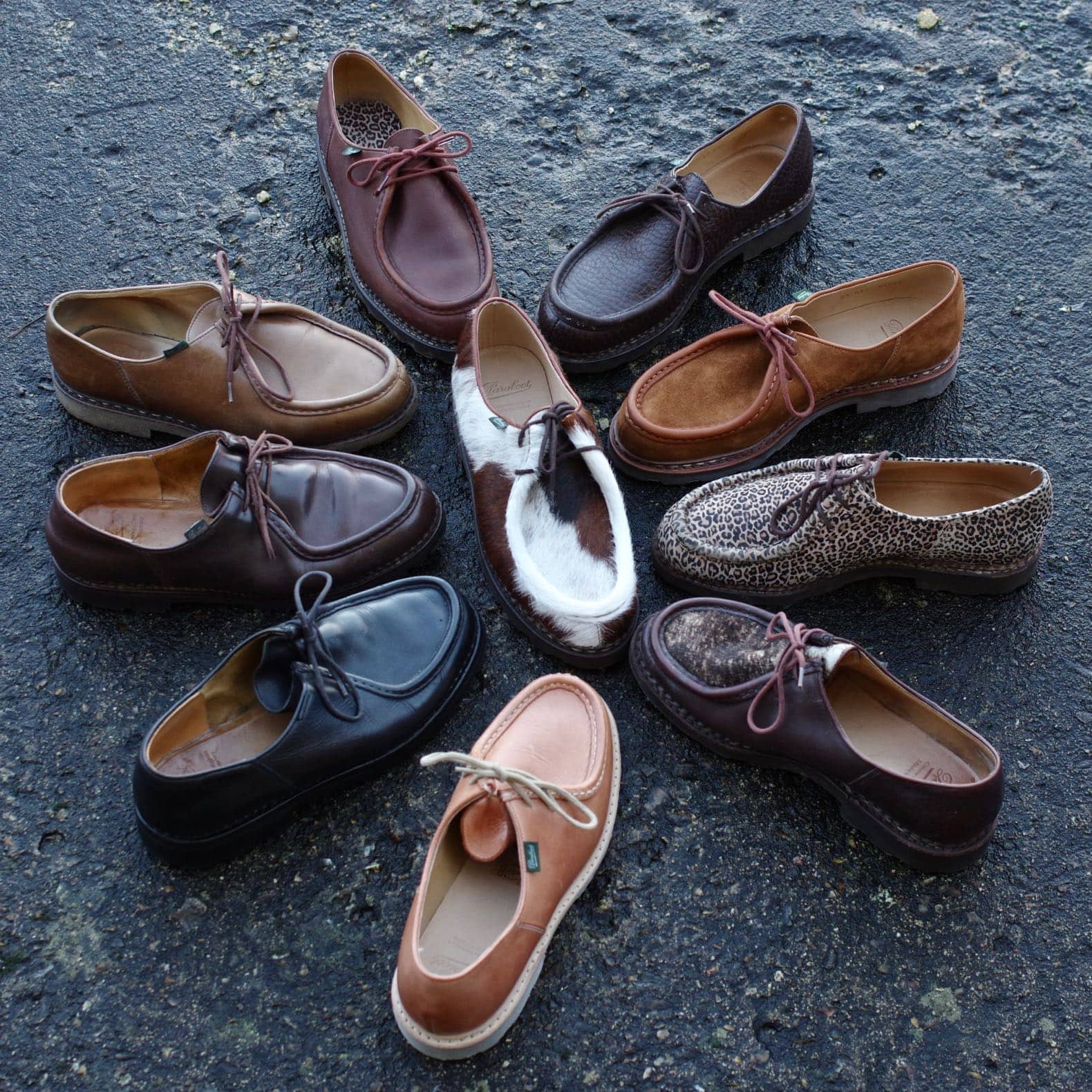 la collection de boras de chaussures Michael Paraboot
