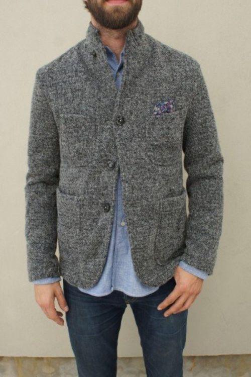 Engineered Garments Bedford Jacket Wool Homespun Gray Charcoal