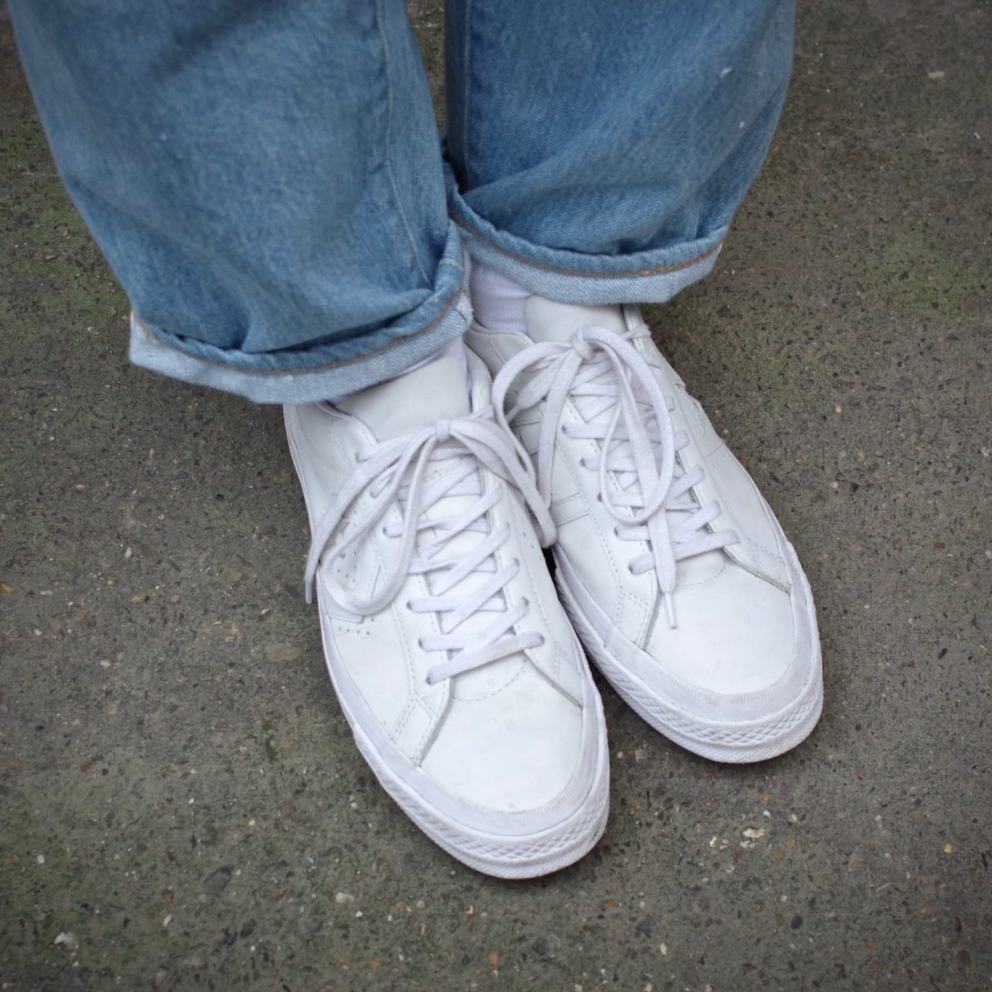 sneakers blanche en cuir Converse x engineered garments 