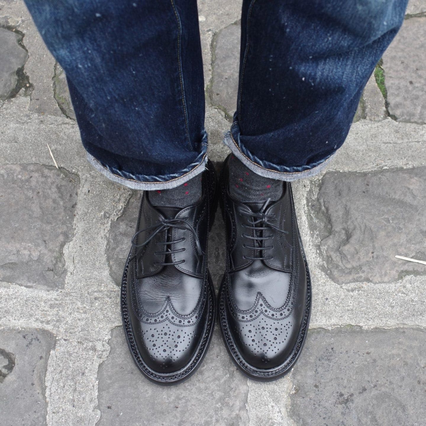 chaussures noires brogue longwing max sauveur
