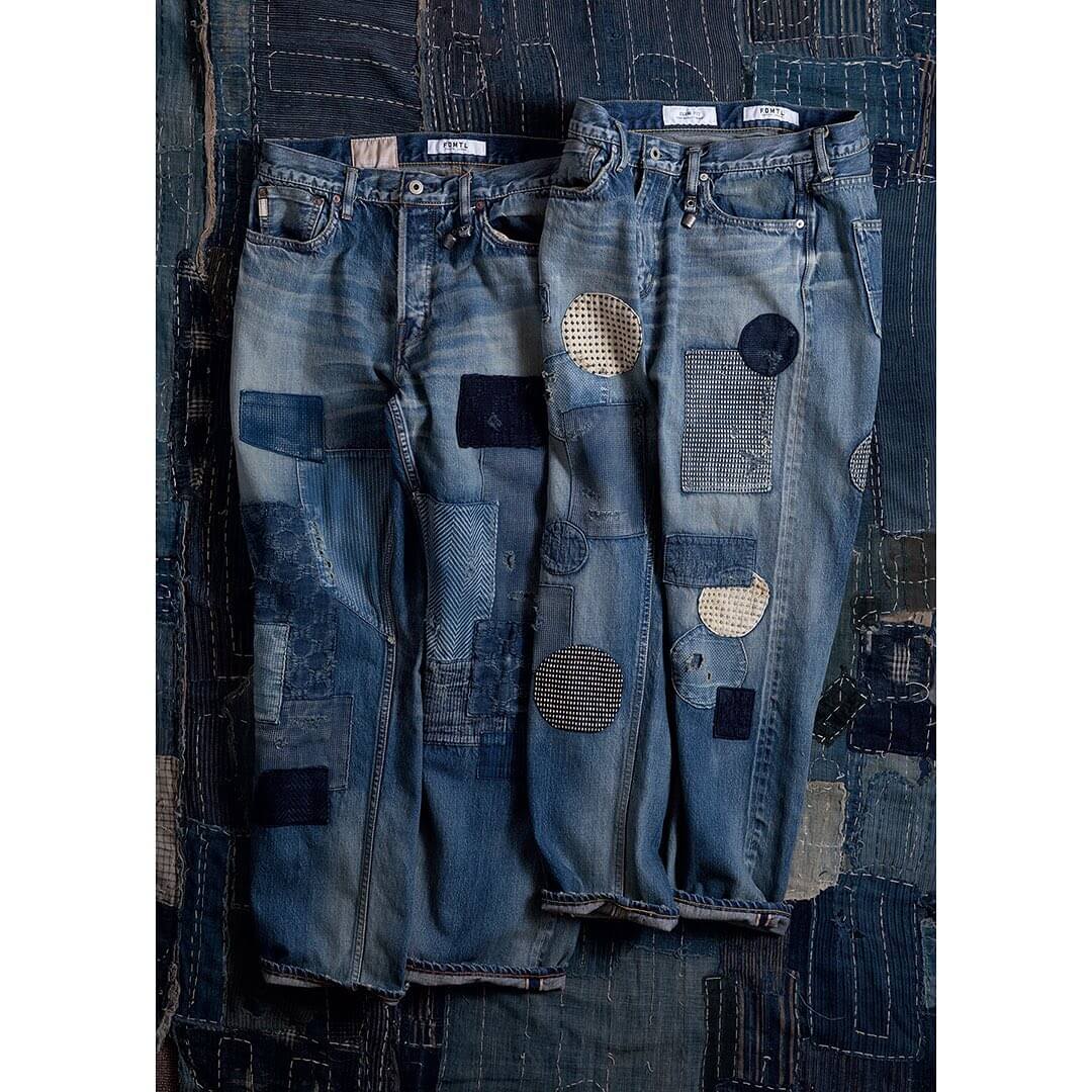 fmdtl marque boro patchwork denim jeans