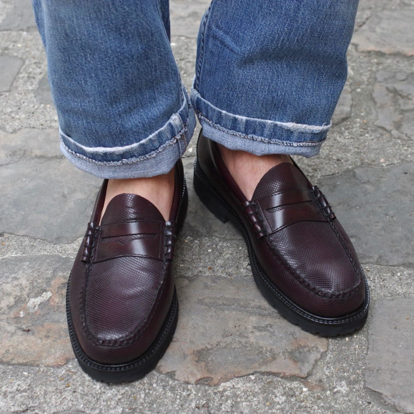 mocassins penny loafers semelles commado gh bass x fred perry
