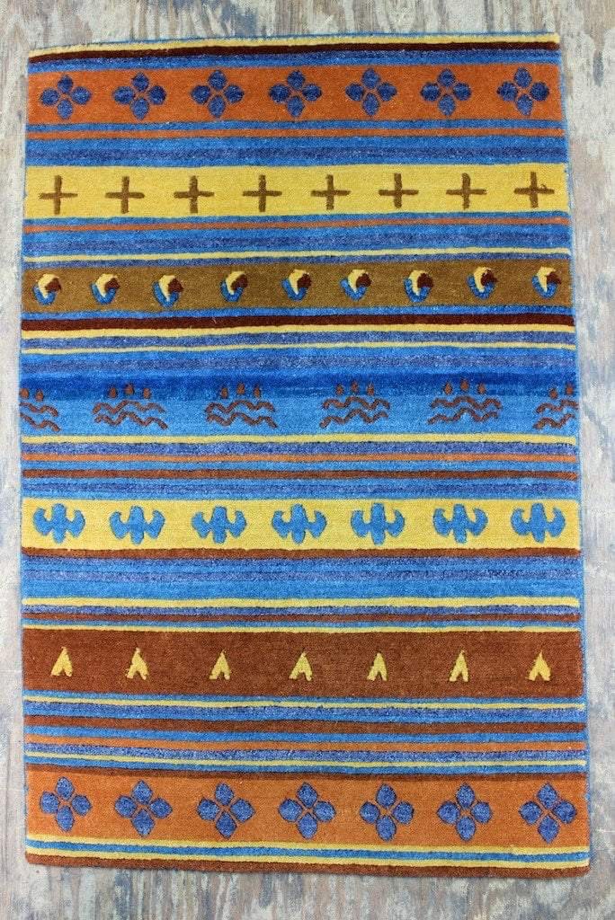 tapis vintage motif croix du tibet