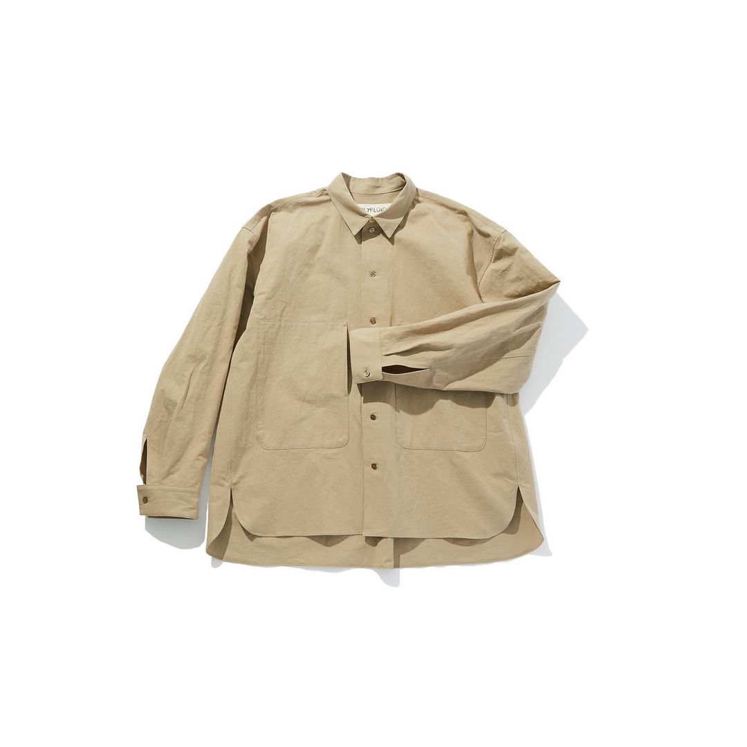 marque polyploid shirt jacket ss22 beige