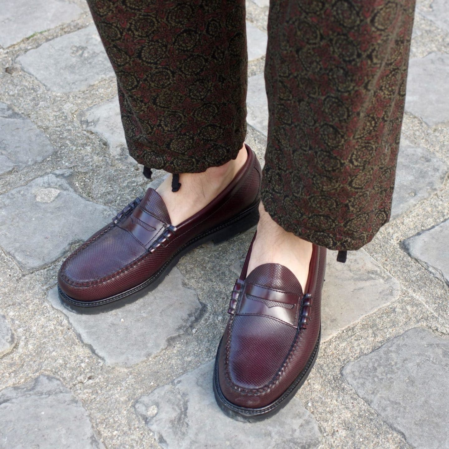 G.H Bass x Fred Perry Penny loafers fake lizard leather