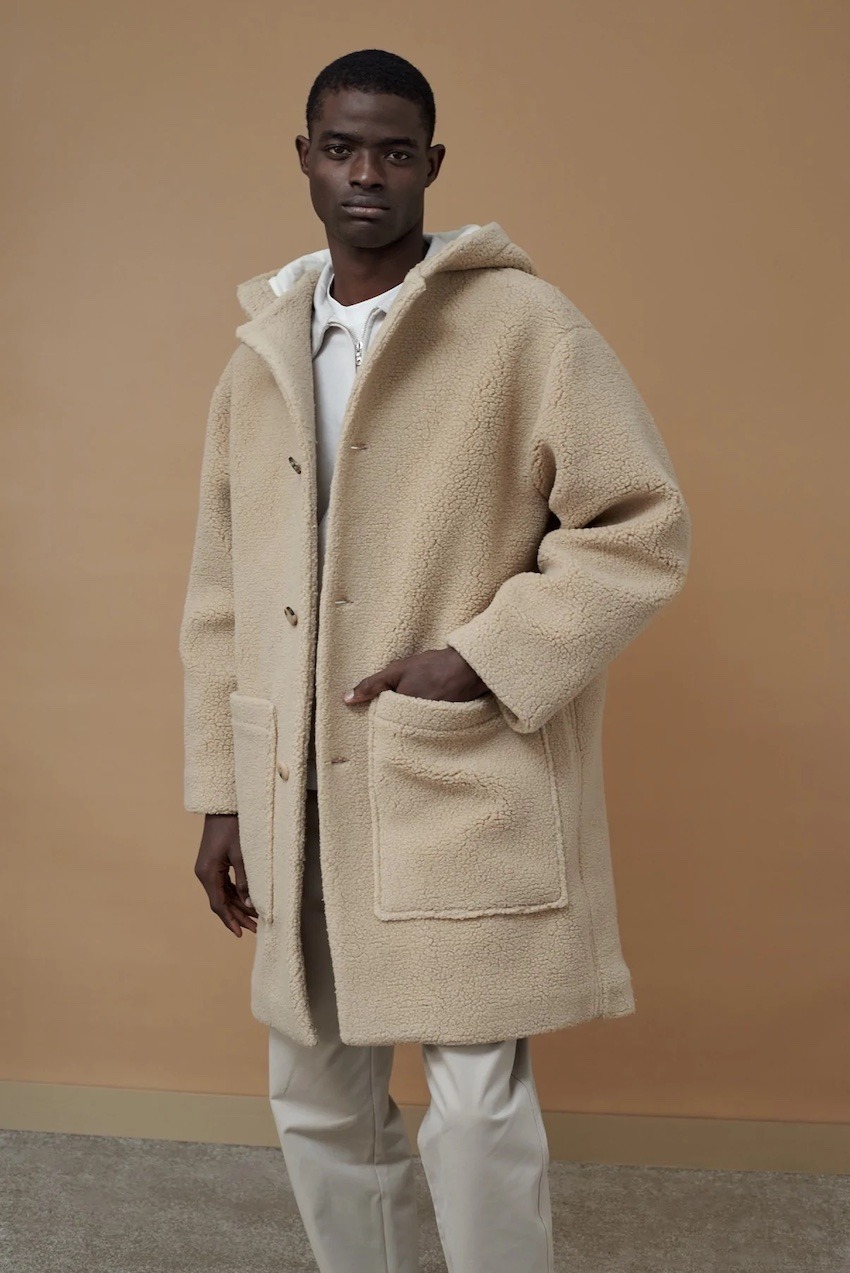 wool fleece duffle coat