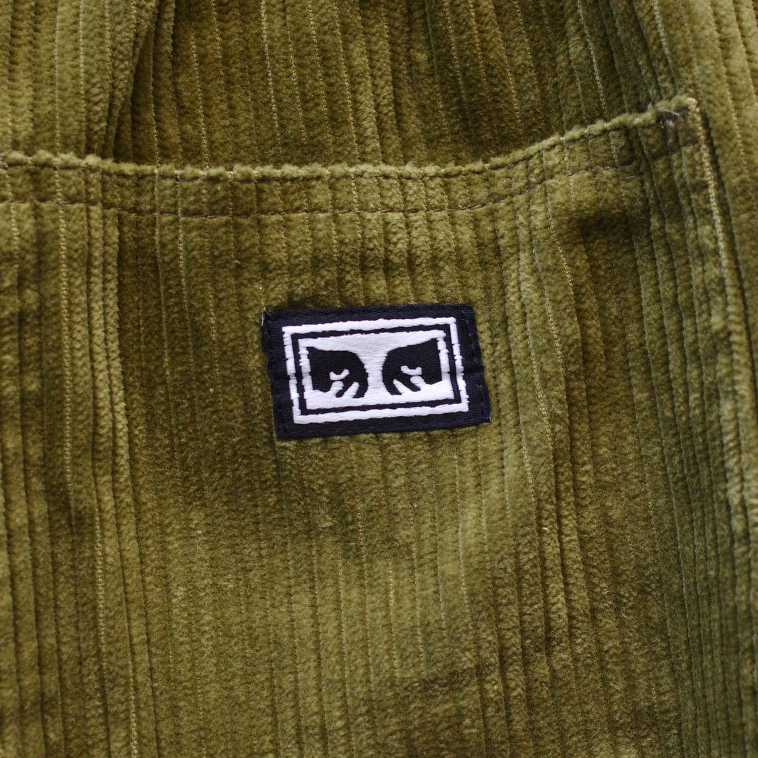 obey easy relaxed corduroy shorts oil olive