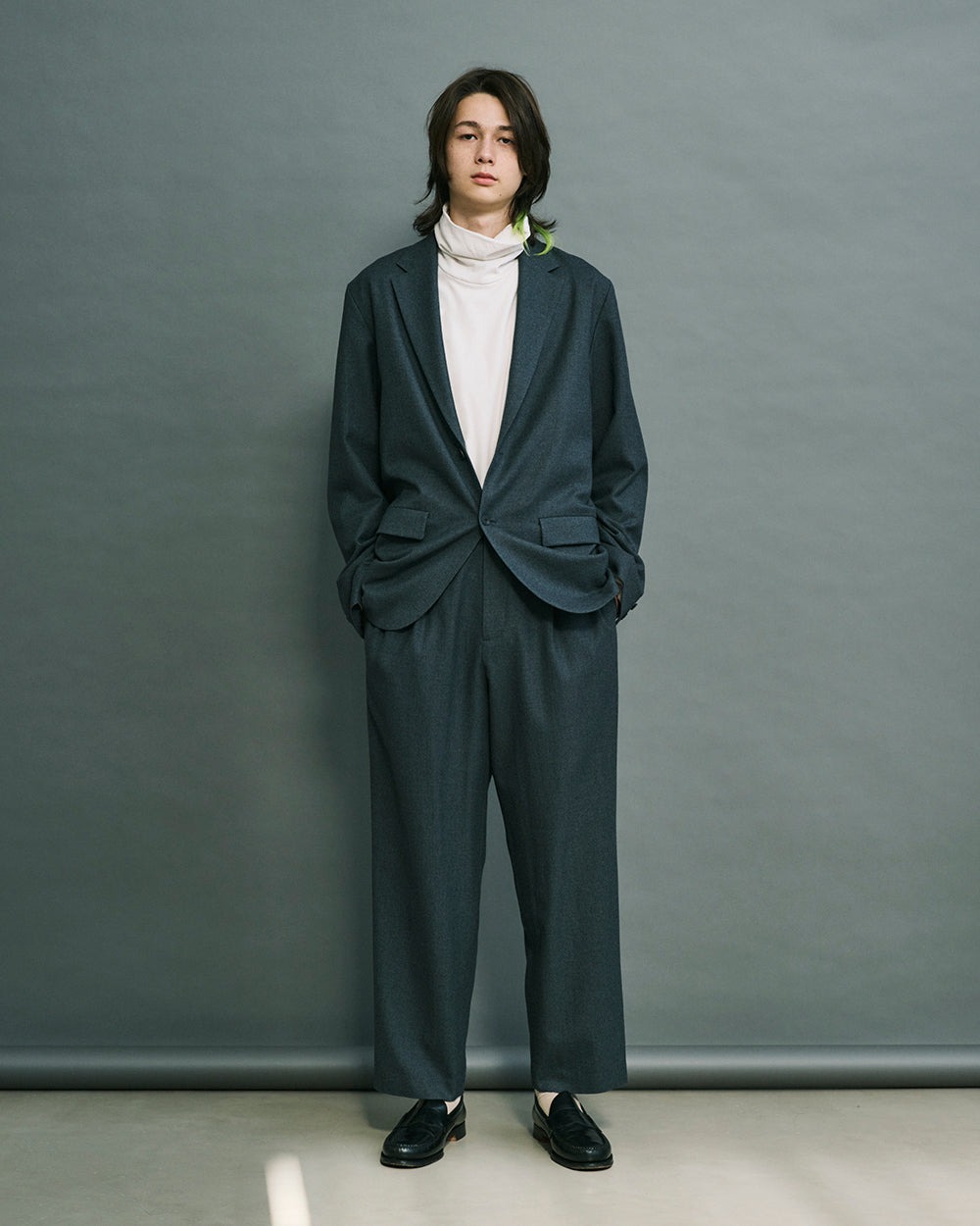 aton tokyo fw22 flannel suit easy pants