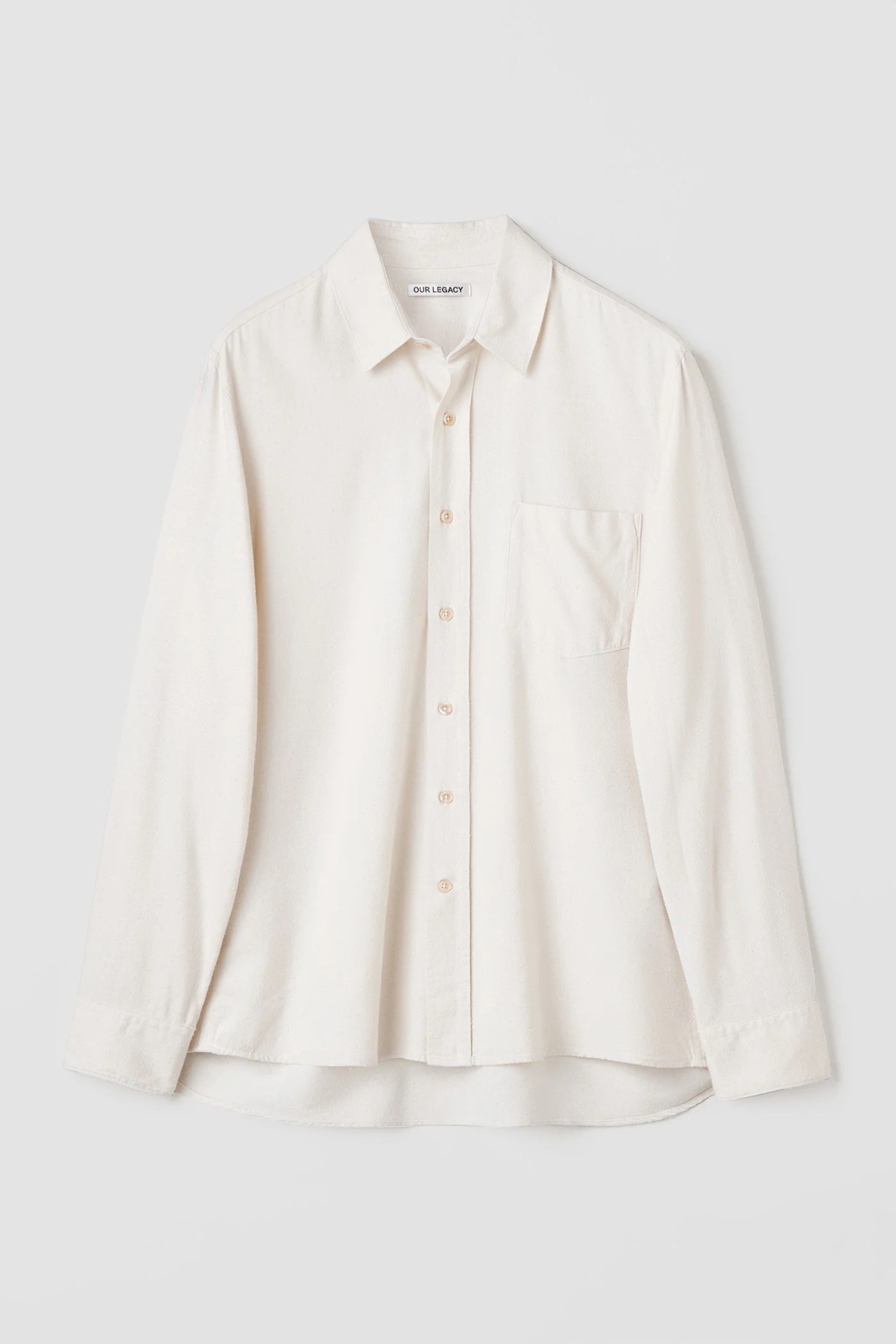 chemise blanche our legacy white raw silk