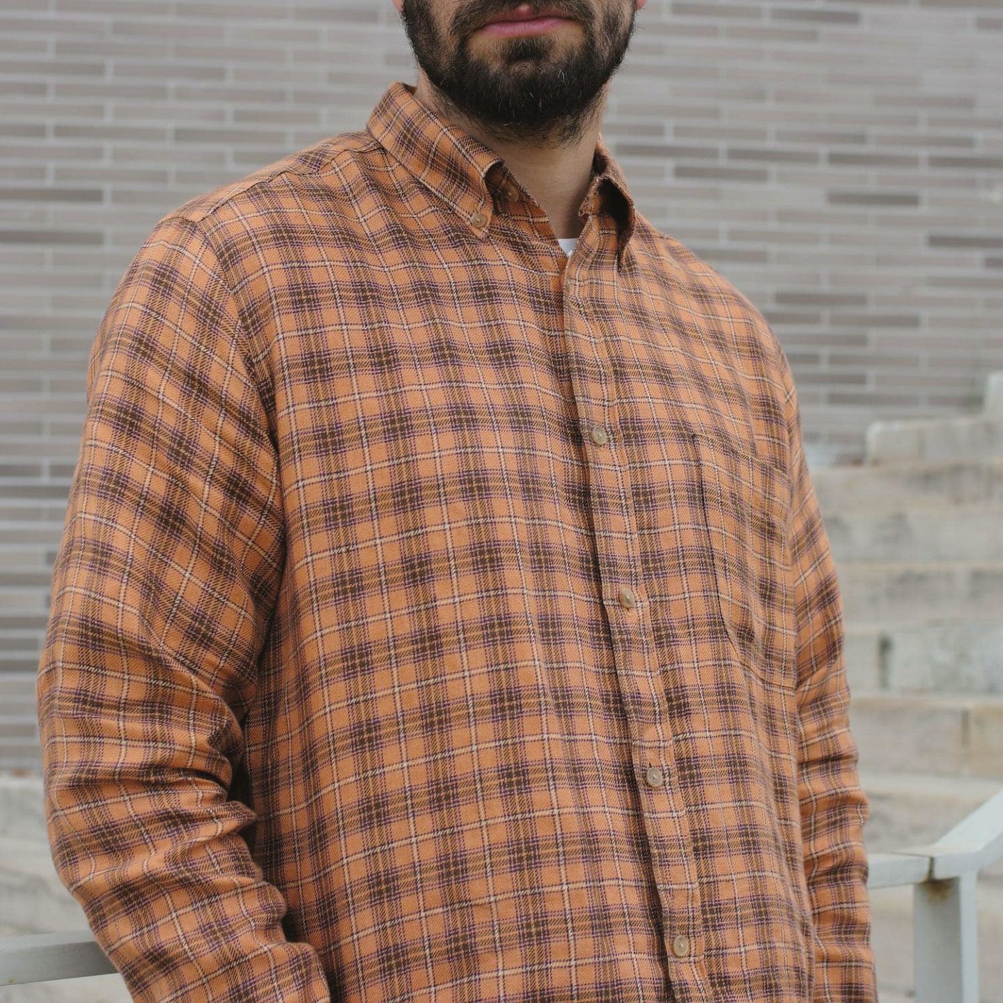 chemise à carreaux en lin pour homme Histon Project