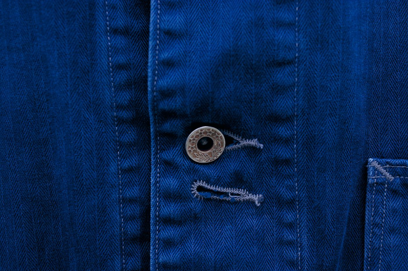 veste de travail en hbt orslow x canoe shop exclusive 40s french blue coverall jacket