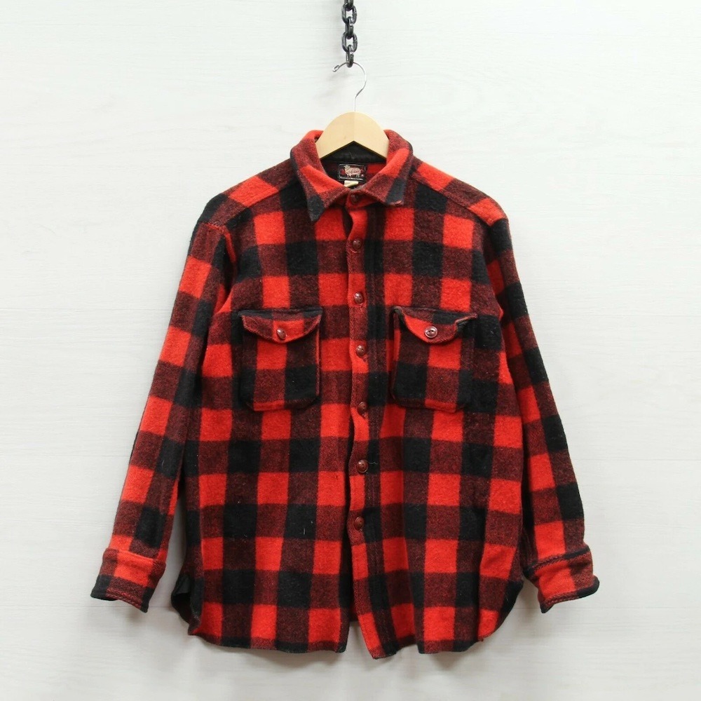 woolrich vintage buffalo check red black