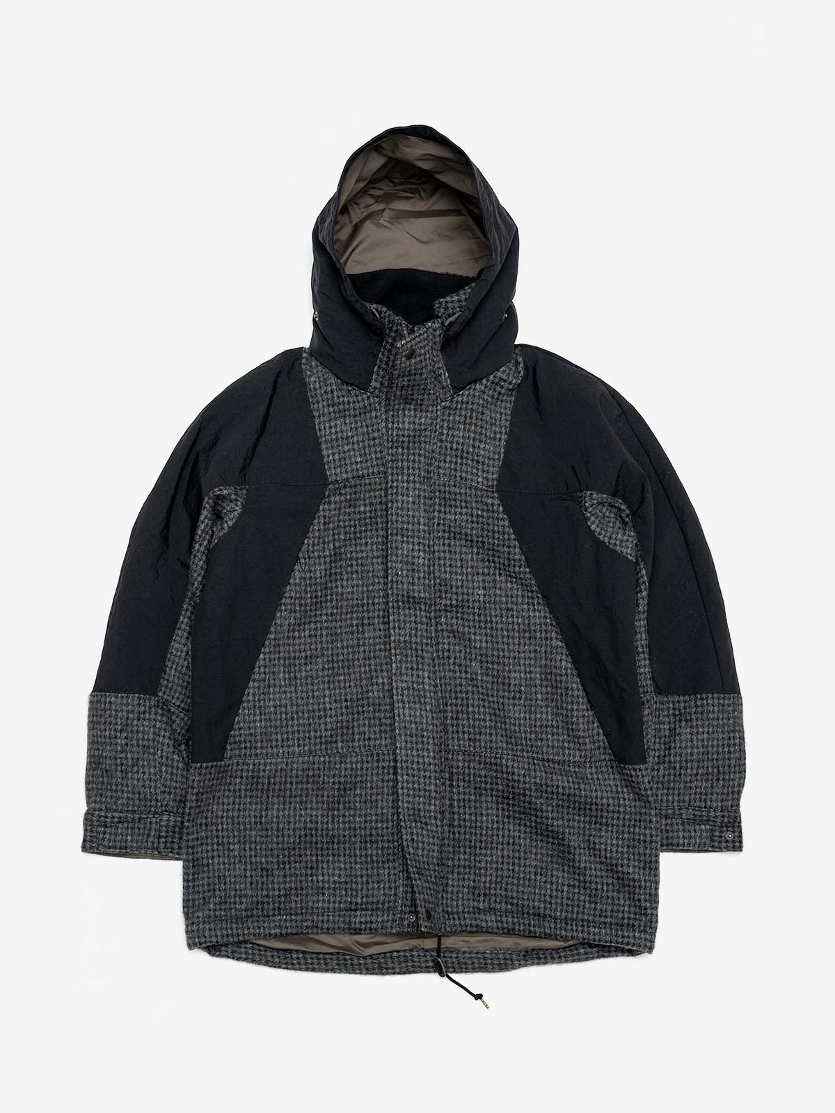 fujito mountain parka black houndstoot wool linen tempest works