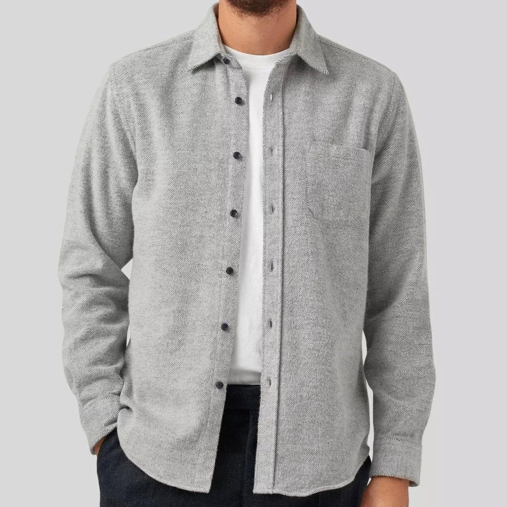 portuguese flannel chemise flannelle grise monsieur cam