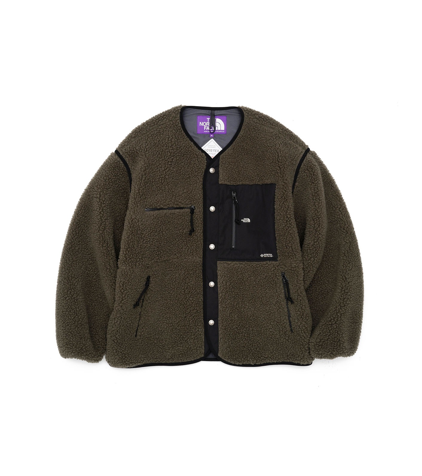 polaire homme the north face purple label fleece cardigan olive