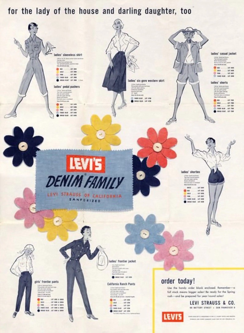 levi's denim family vintage ad années 1950s