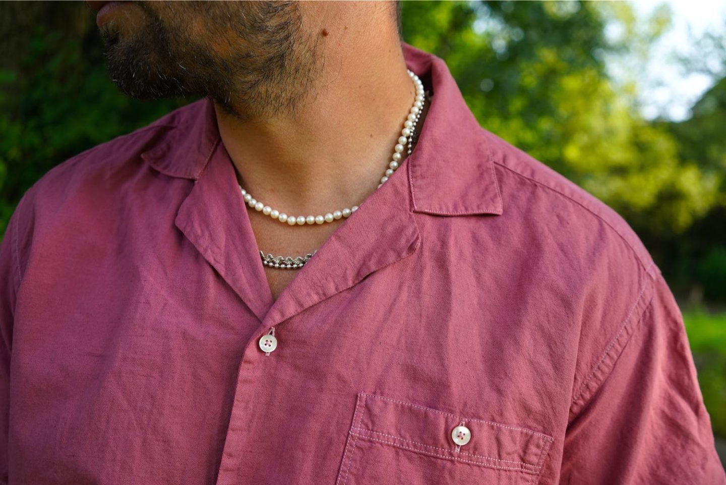 chemise à manches courtes teintée nature rose Histon x Couleur Garance