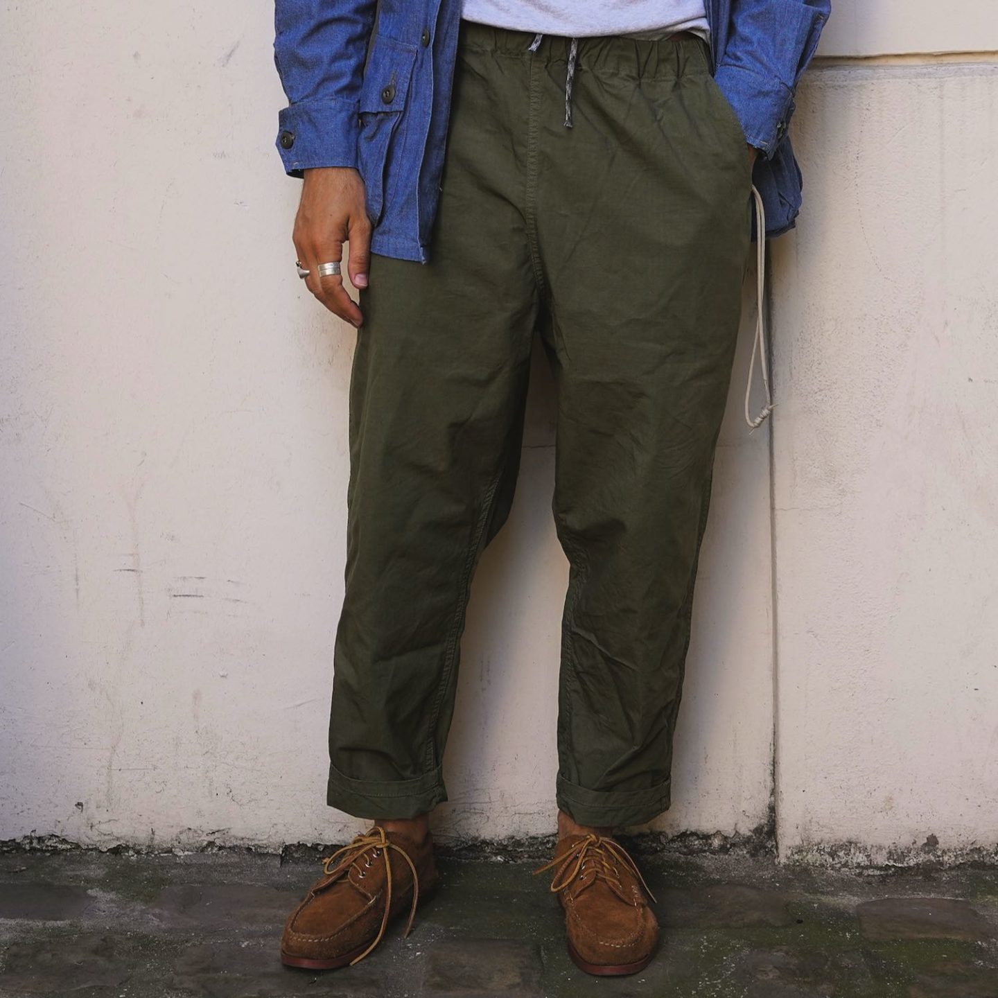 easy pants ripstop green olive japan blue