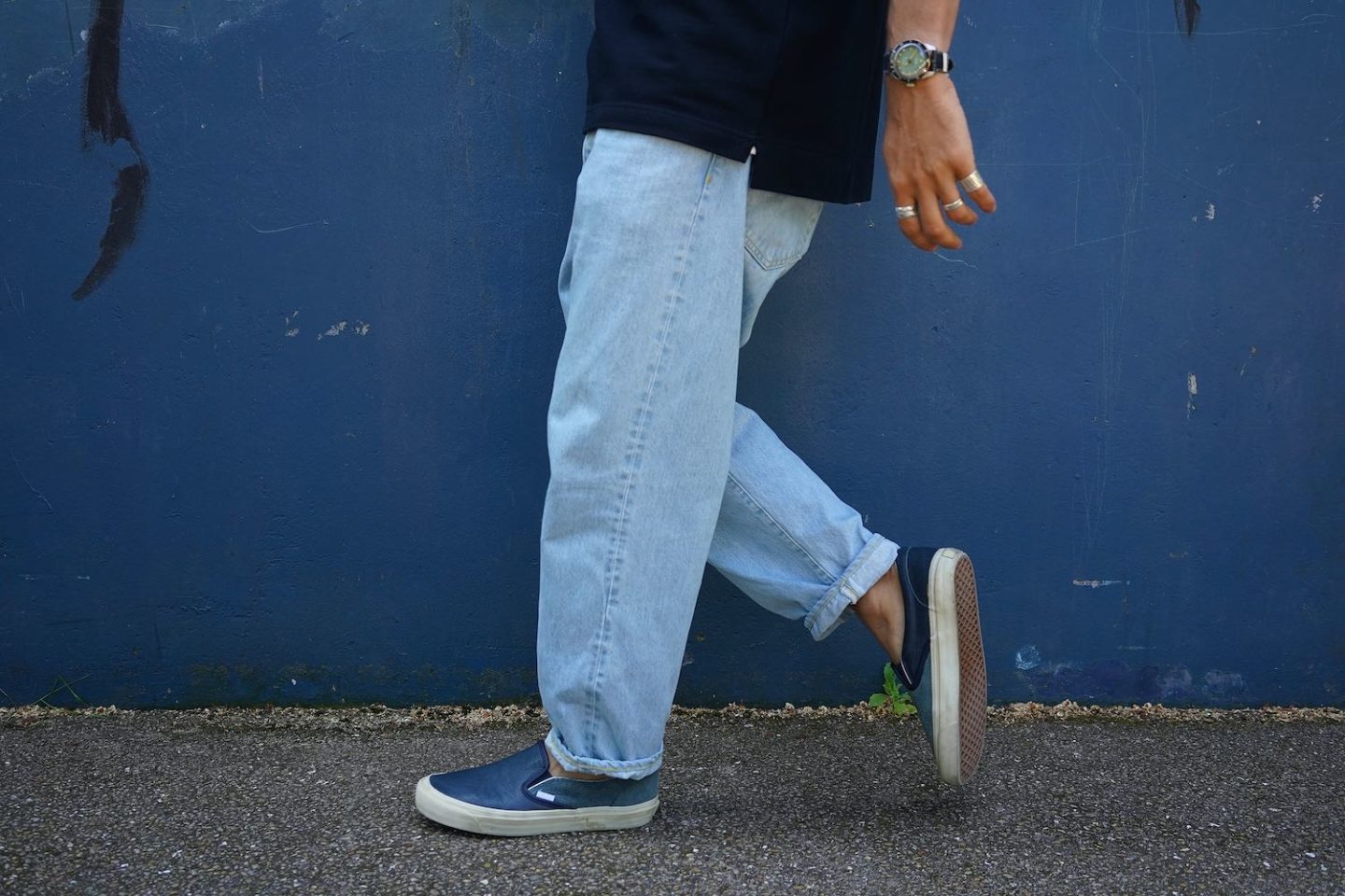 jeans borali loose tapered bleach wash