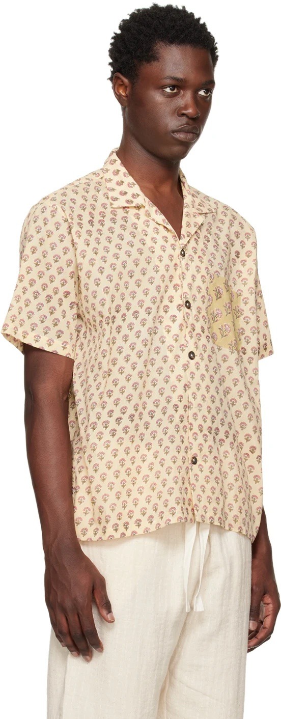 karu research camp collar shirt block print soldes été 2023
