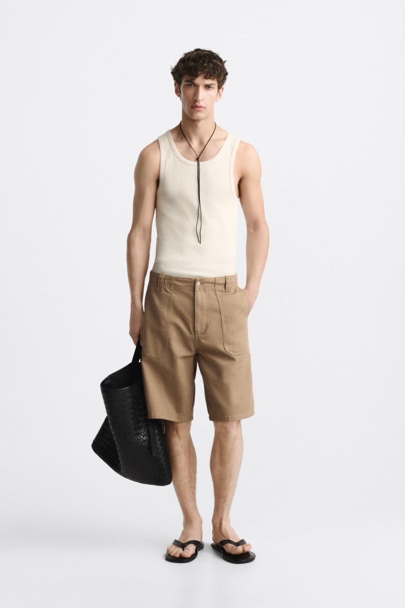 Débardeur (tank Top) Pour Homme SOLID - Coupe Normale, Matières Douces, Poche Poitrine Et Patchs Similicuir - Style Décontracté