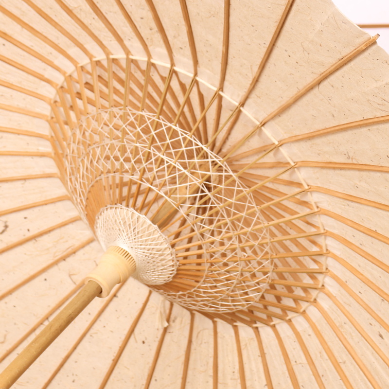 Washi umbrella close up bamboo wood